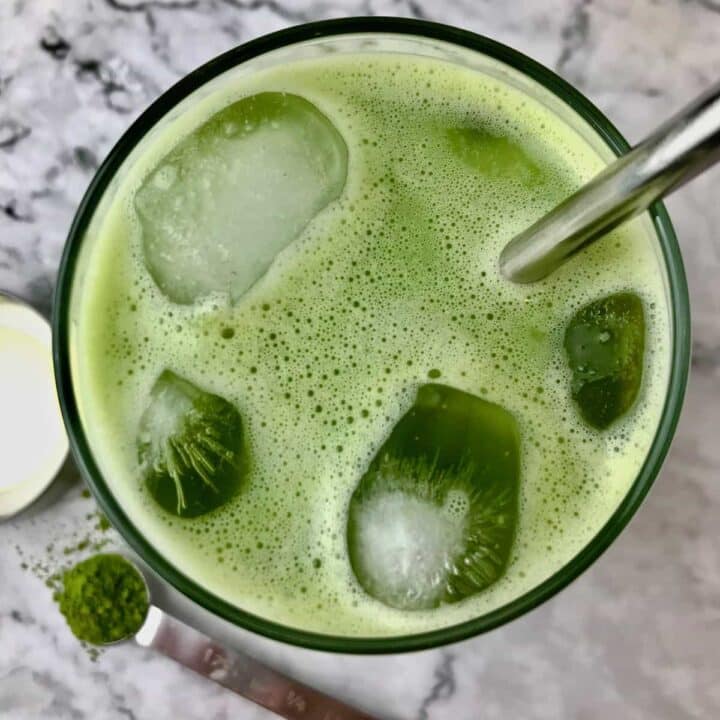 Oat Milk Iced Matcha Latte (Super Easy!)