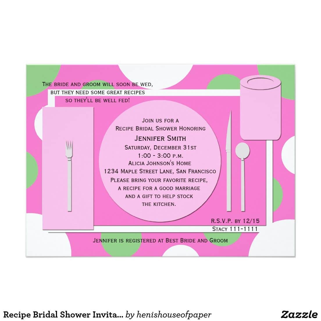 Recipe Bridal Shower Invitation